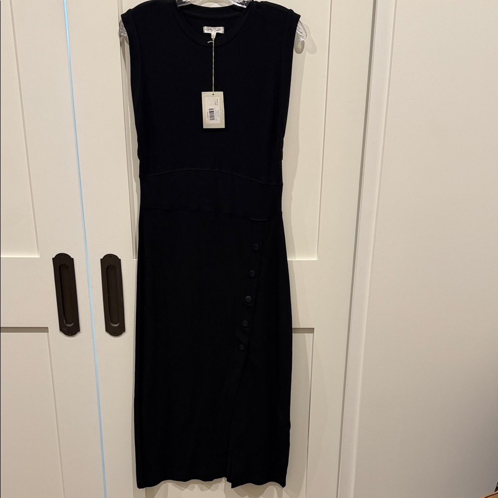 Grey State Black Midi Dress. Cute details NWT